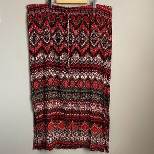 CB Women's Multi-color Boho Pull-on Maxi Skirt Size 3x